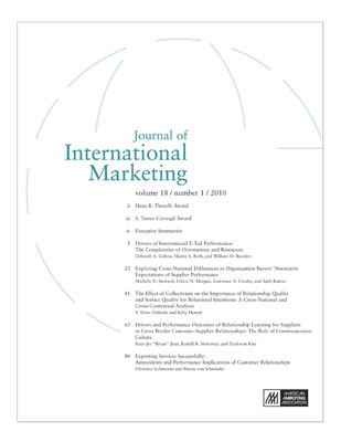 Journal cover for Journal of International Marketing